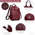 thumbnail image 4 of Sunyuer PU Leather Stylish Travel Backpack - Lightweight and Multi Pockets Sports Yoga Bag for Commuting, 4 of 7