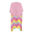 thumbnail image 2 of HELLHERO Colorful Pattern Long Kimono Swimsuit Cover Up High Quality Fabrics Half Sleeve Free Size Bathing Suit Cover Up for Women, 2 of 6