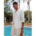 thumbnail image 2 of COOFANDY Men's Casual Linen Blazer Lightweight Regular Fit One Button Sport Coat Wedding Suit Jacket, 2 of 6