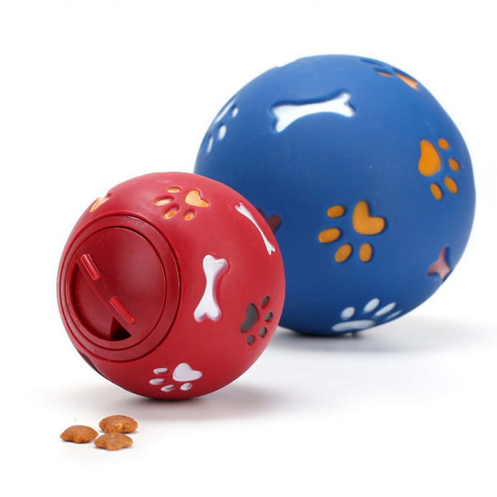 7.5/11/14cm Pet Ball Toys for Small Large Dogs Natural Rubber Chew  Dispenser Leakage Food Play Ball Dog Teething Training Toy