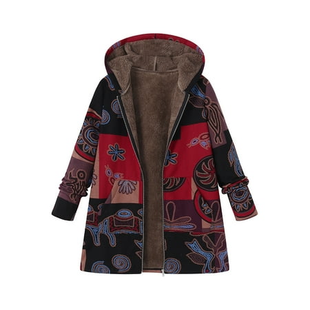Orange Travel Jacket - Womens Coats Long Sleeve Faux Fur Cozy Zip Up Hooded Outerwear