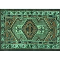 thumbnail image 1 of Ahgly Company Machine Washable Indoor Rectangle Persian Turquoise Blue Traditional Area Rugs, 8' x 12', 1 of 4