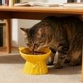 thumbnail image 6 of karymi Beige Ceramic Elevated Cat Food and Water Bowl, 5.1x4.7x4.5 Inch Large Capacity Pet Dish for Comfortable Eating and Drinking Room Decor up to 60% off Gifts for Women, 6 of 6