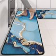 thumbnail image 2 of Kitchen Rugs Sets Of 2,Blue Gold Marble Pattern Anti Fatigue Kitchen Mat Rugs Non Slip Washable,Decorative Kitchen Floor Mats for Kitchen,Sink,Laundry,17"x47"+17"x47", 2 of 5