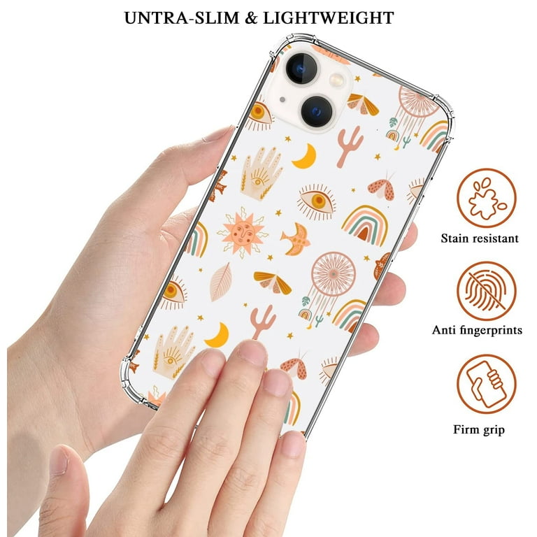 Boho Rainbow Sun and Moon Case Compatible with iPhone 14,Aesthetic - Main Image