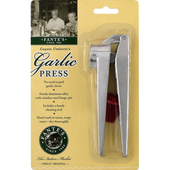 Fante’s No-Peel Self Cleaning Garlic Press, Heavyweight Aluminum, Adds Flavor To Everyday Meals And Holiday Entertaining