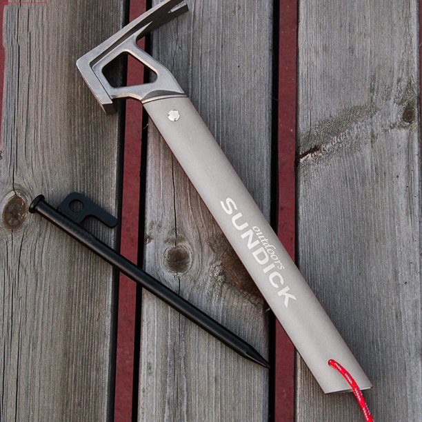 Tienda de campaña al aire libre Clavija Martillo Pesca Senderismo Estacas Extractor de clavos (Plata)