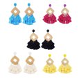 thumbnail image 4 of Sonducket Pendientes de ratán bohemios clásicos de 2 piezas, colgantes de oreja atractivos de moda exquisitos para mujeres y niñas Ropa, zapatos y accesorios Miscelánea Rosa roja  código promedio Sonducket AP008668-02B, 4 of 5