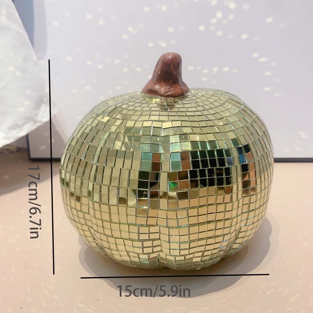 ShinYu Pumpkin Vintage Halloween Pumpkin Ornament Reflective Mirror Lens Pumpkin