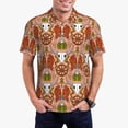 thumbnail image 2 of Cauagu Cow Skull Print Men's Polo Shirts, Short-Sleeve Polo Shirts for Men Performance Golf Shirt Athletic Casual Collared T-Shirt-XX-Large, 2 of 8