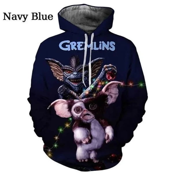 Sudadera con capucha Gremlins Gizmo Feliz Navidad para hombre, jerséis cálidos de invierno, sudaderas con capucha con estampado 3D, ropa para mujer, moda Harajuku para niños, Sudadera con capucha y2k