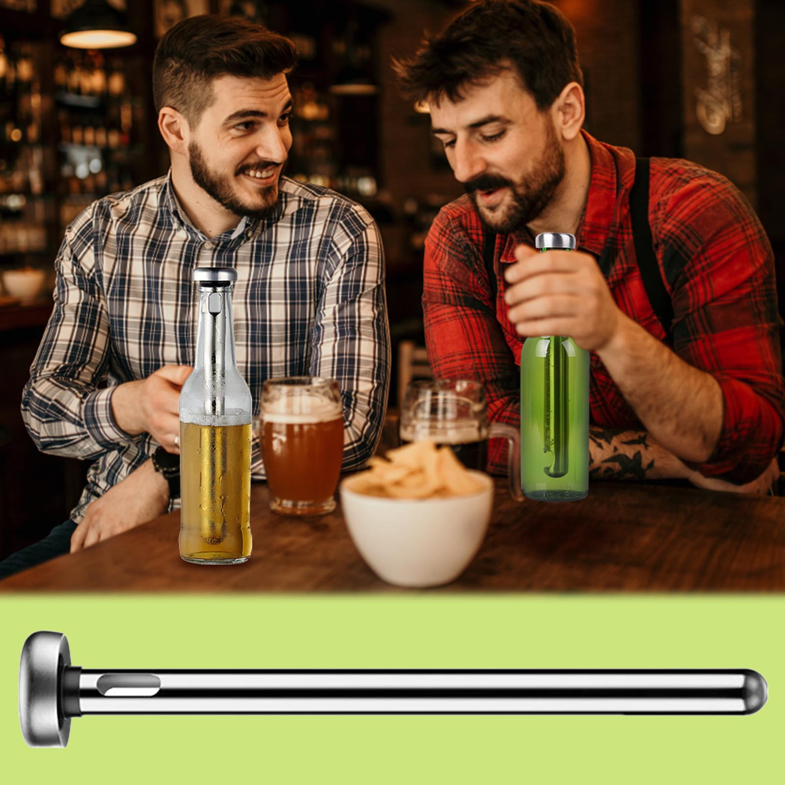 Single Short Stainless Steel Beer Stick Portable Beer Cooler Ice Wine
