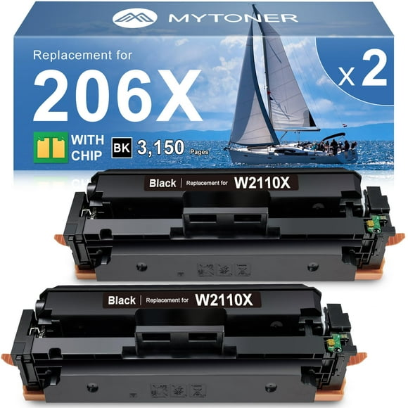 MYTONER 206X Cartouche de Toner Noir Haute Capacité (avec Puce) Compatible Remplacement pour HP 206X 206A W2110X W2110A pour Color Pro MFP