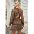 thumbnail image 1 of ABPHQTO Vestido floral con espalda abierta y detalle de volantes de leopardo para mujer, 1 of 5