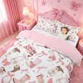 thumbnail image 3 of meiyoeat Pink Ribbon Bows Bedding For Girls,Fashion Western Cowgirl Boots Duvet Cover Full For Kids,Pink Reversible,3-Piece(No Comforter), 3 of 6