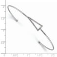 thumbnail image 5 of 925 Sterling Silver Rhodium-plated Cubic Zirconia Triangle Slip-on Cuff Bangle Bracelet, 5 of 7
