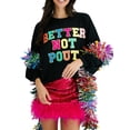 thumbnail image 1 of FOCUSNORM Women's Christmas Loose Pullover Sparkly Rhinestone Letter Print Long Sleeve Crew Neck Sweatshirt, 1 of 7