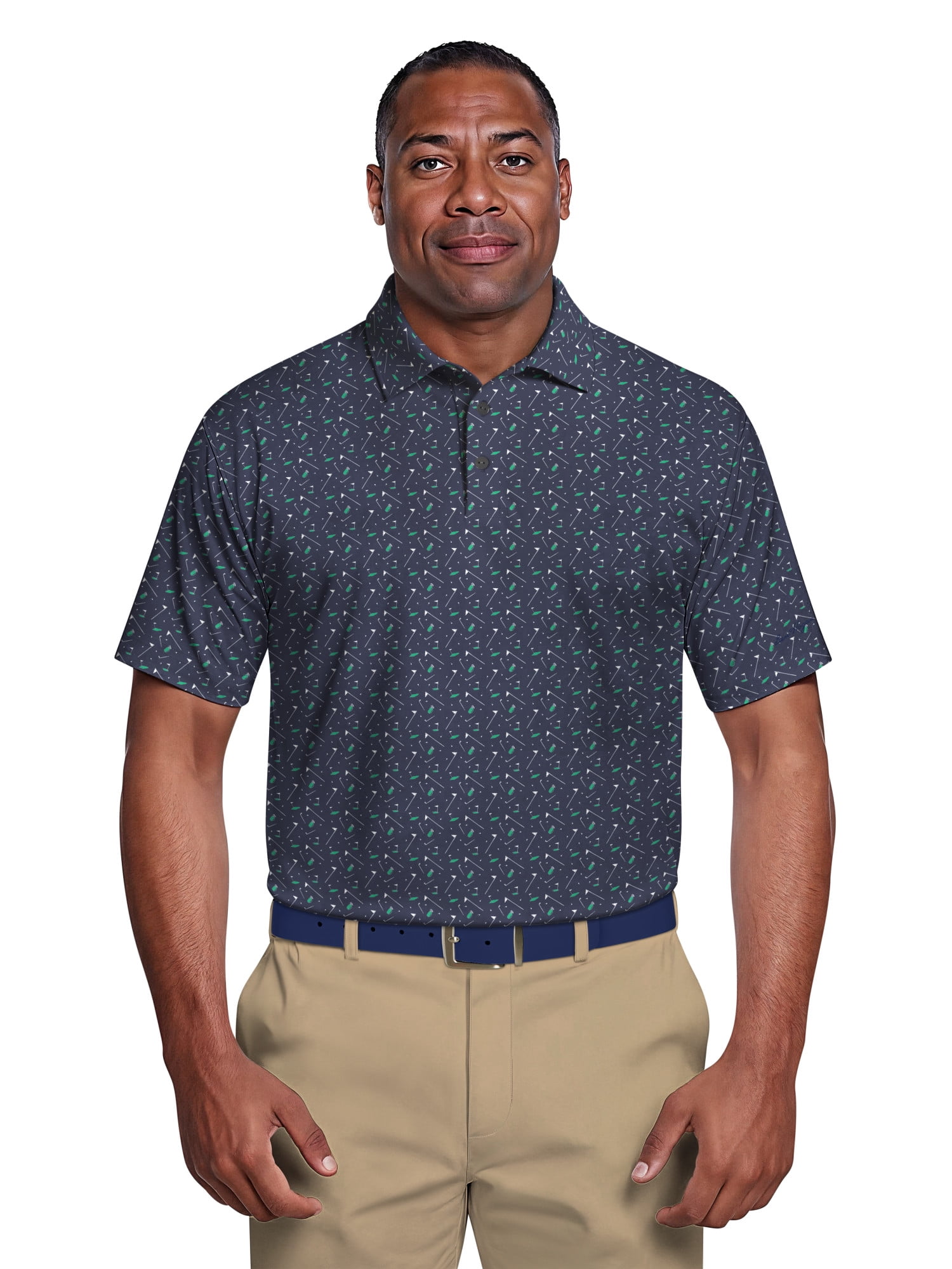 Ben Hogan Men's & Big Men's Performance Golf Themed Short Sleeve Polo Shirt, up to 5XL