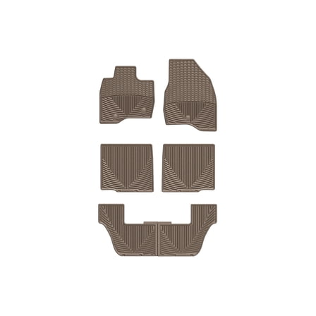 WeatherTech All-Weather Floor Mats compatible with 2017-2019 Ford Explorer - Complete Set (1st, 2nd, & 3rd Row), Tan