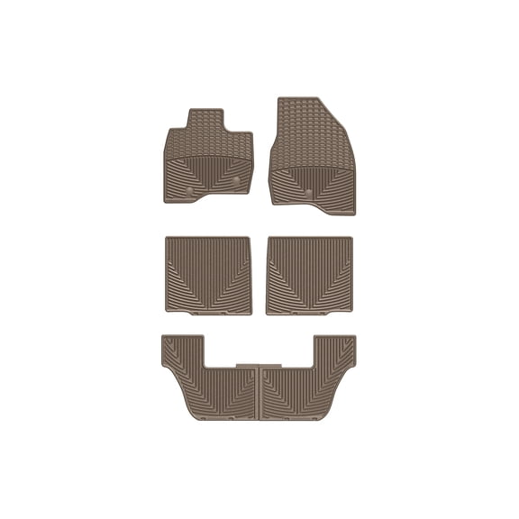 WeatherTech All-Weather Floor Mats compatible with 2017-2019 Ford Explorer - Complete Set (1st, 2nd, & 3rd Row), Tan