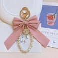 thumbnail image 7 of Pearl Bow Keychain Cute Bow Keychain Wristlet for Women, Purse Charms Pearl Keychain Pearl Key Ring Bowknot Key Chain Bracelet, 7 of 7