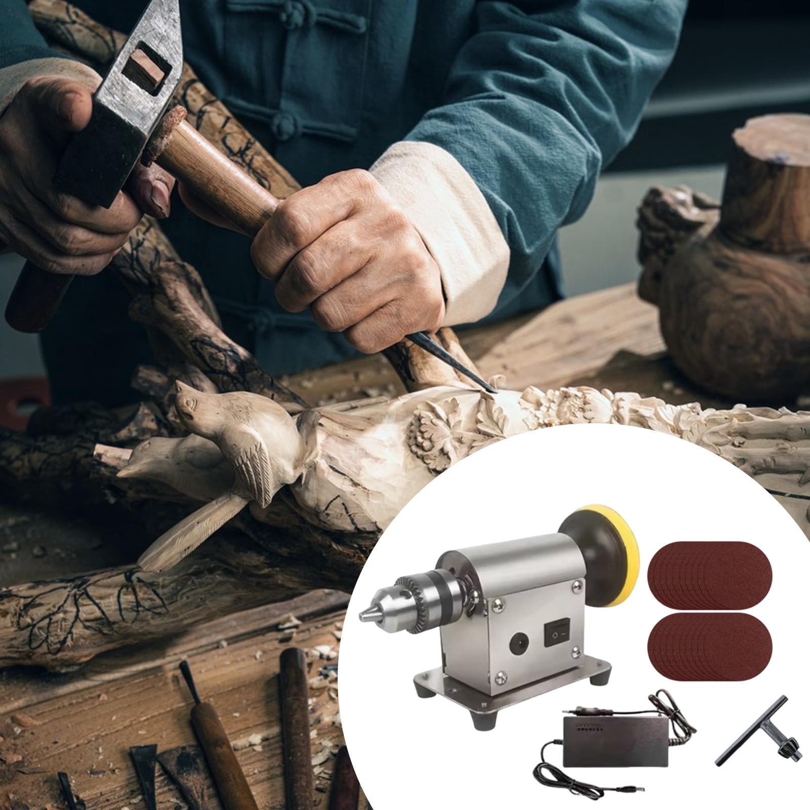 Miulika Bench Polisher Jewelry Polishing Machine Multifunction Grinder Adjustable Speed Professional Stainless Steel Tool Suitable for Jewelry Making for 150W 795 Motor