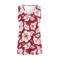 thumbnail image 4 of FUIALDOLG Tropical Hawaiian Style Clothes for Women Red Hibiscus Flowers Tank Tops Womens Dressy Sleeveless Shirt Lightweight V Neck T-shirt Flowy Tee for Beach Vacation,M, 4 of 7