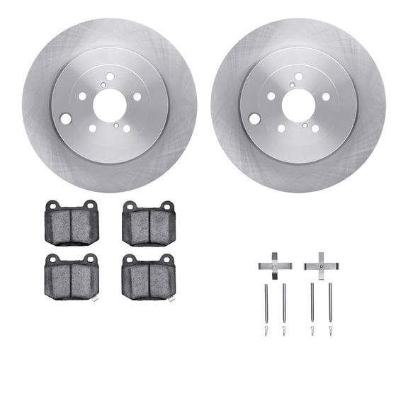 Dynamic Friction Company Rear Brake Rotors with 5000 Advanced Brake Pads includes Hardware 6512-13216