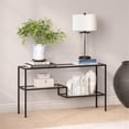 thumbnail image 2 of Maklaine Contemporary 55" Console Table in Black/Bronze, 2 of 9