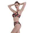 thumbnail image 5 of Xecao Red Rose Flower for Two-Piece Swimsuit for Women - a sporty, high-waisted bathing suit perfect for the beach, parties, or surfing adventures, 5 of 8
