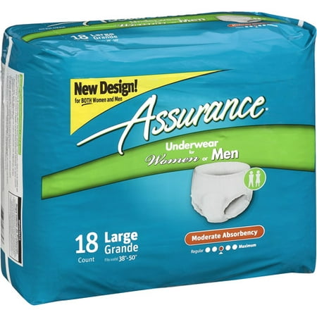 Assurance Moderate Absorbency Large Underwear, 18ct - Walmart.com