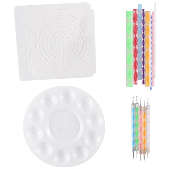 Mandala Dotting Stencil Tools Rock Painting Kit Ball Stylus Include Stencil, Paint Tray (17 Pack)