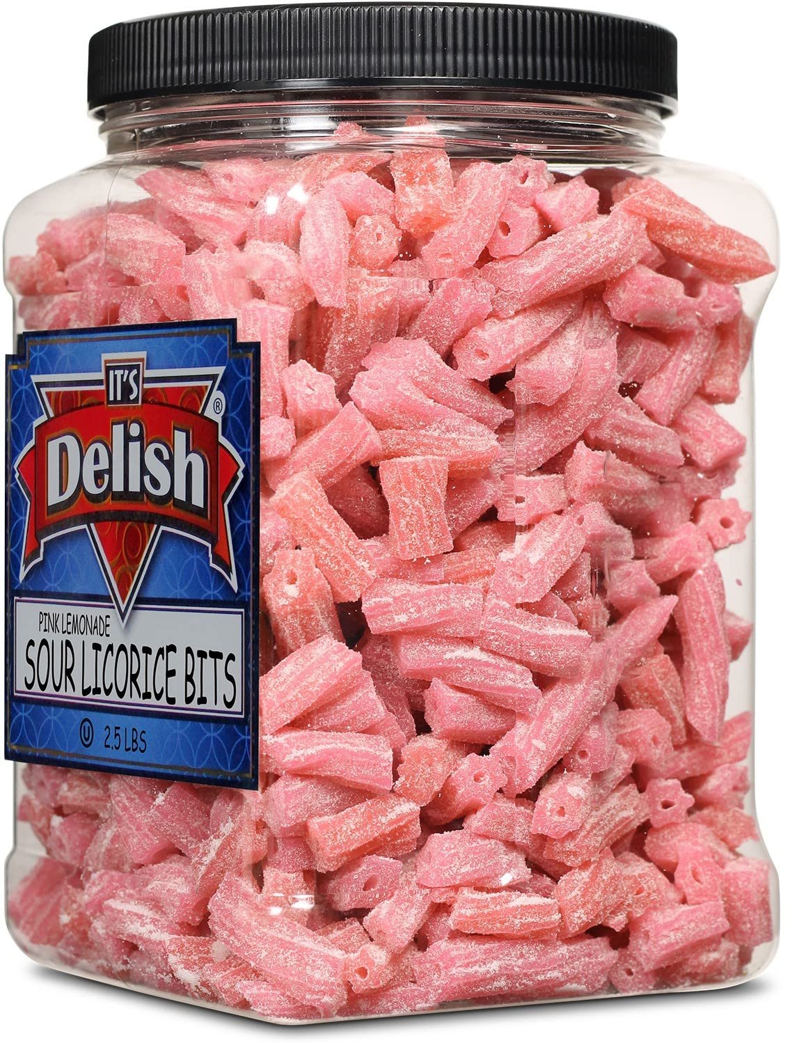 Buy Sweet & Sour Pink Lemonade Licorice Bits by Its Delish, 2.5 LBS 40 Oz Jumbo Container Jar