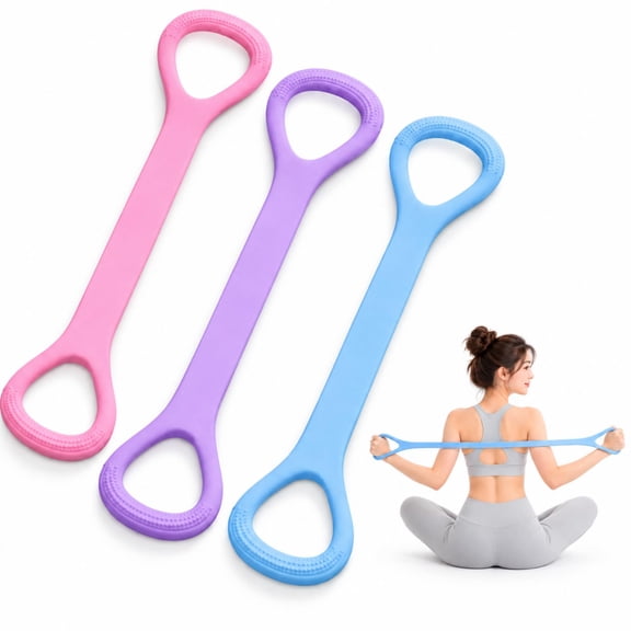Figure 8 Resistance Band with Handles – Elastic Exercise Ropes for Arm, Back, and Shoulder Training, Home Gym Workout, Yoga, Pilates, and Stretching