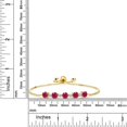 thumbnail image 5 of Gem Stone King 18K Yellow Gold Plated Silver Bracelet for Women Round Ruby Moissanite (3.01 Cttw), 5 of 5