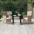 thumbnail image 1 of vidaXL 3 Piece Garden Dining Set with Cushions Beige, 1 of 5