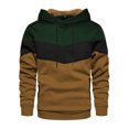 thumbnail image 2 of guisaled Men's Hoodies Novelty Color Block Fleece Casual Pullover Tops Fall Winter Long Sleeve Casual Sweatshirts with Drawstring, 2 of 5