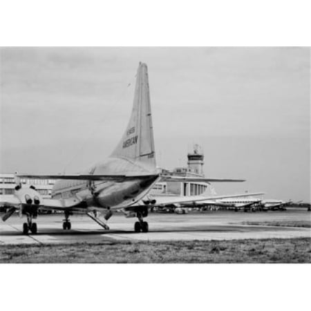 USA Washington DC National Airport with Plane in Foreground Poster Print 18 x 24 in.