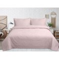 thumbnail image 4 of Marina Decoration Solid Embossed Pinsonic Coverlet Bedspread Bedding Ultra Soft Summer Quilt Set with Shams, Pink Color, 4 of 6