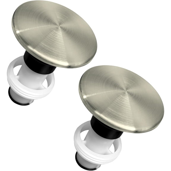 RVKXHD 972-098J Plumbing-Equipment Brushed Nickel Drain Sink Stopper, Drain Sink Plug Part Push & Seal Drain Stopper Assembly