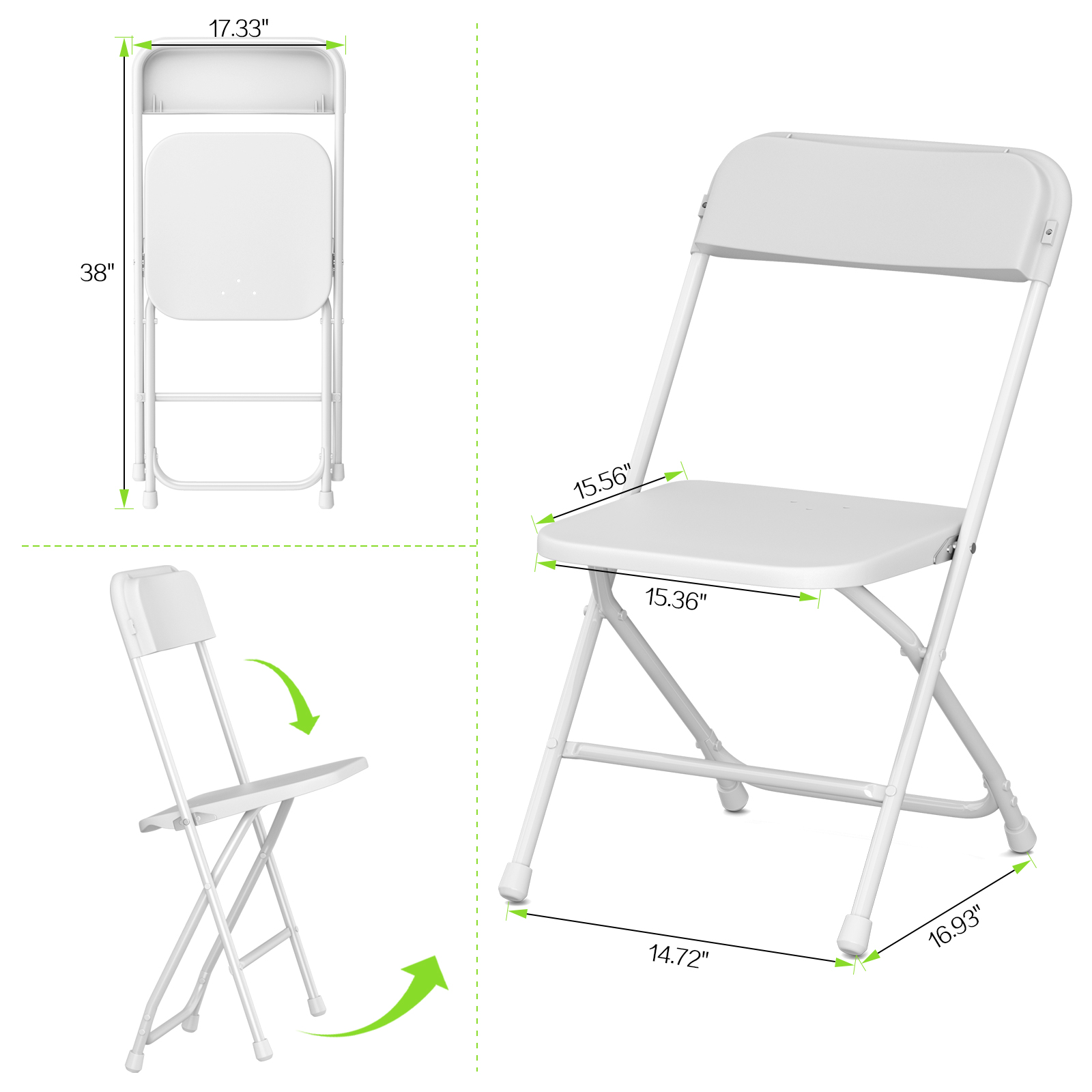 Capri White Plastic Folding Chair 10-Pack photo 8
