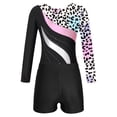 thumbnail image 4 of YEAHDOR Kids Girls 2Pcs Gymnastic Outfit Leopard Horse Print Leotard with Shorts for Dance Performance A Leopard 14, 4 of 7