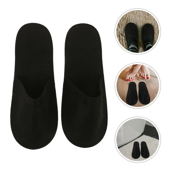FRCOLOR 2 Pairs Slippers Men and Women Travel 28.50X10.50X1.00CM Black