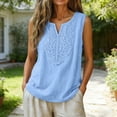 thumbnail image 2 of Tank Tops for Women V Neck Cotton Linen Loose Fit Sleeveless Summer Tops, 2 of 5