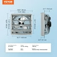 thumbnail image 6 of VEVOR 16'' Shutter Exhaust Fan, High-speed 2000 CFM, Aluminum Wall Mount Attic Fan with AC-motor, Ventilation and Cooling for Greenhouses, Garages, Sheds, Shops, FCC, 6 of 9