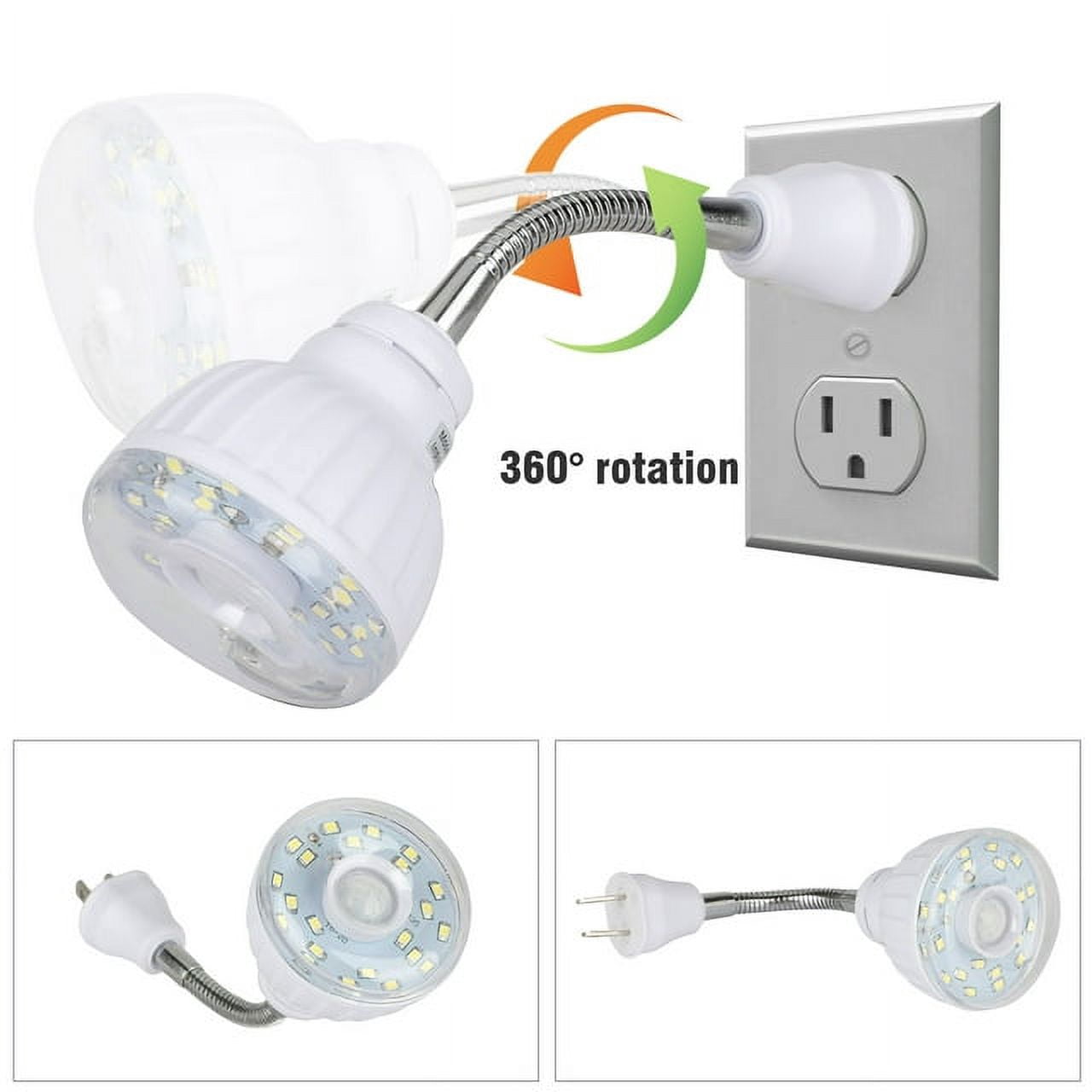2Pcs 3W Night Lights Auto On/Off, Night Lights Plug Into Wall, Motion Sensor AC Outlet Kids Night Lights for Bedroom, Kitchen, Bathroom, Baby Room, Hallway, White