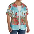 thumbnail image 4 of KLL Winter Birds on the Fence Print Men's Shirt Short Sleeve Button Down Summer Cuba Beach Shirts- 4X-Large, 4 of 7