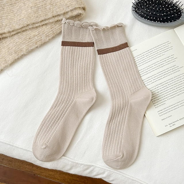 Calcetines largos para mujer, cómodos, de moda, que combinan con todo, calcetines de algodón para mujer
