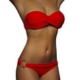 thumbnail image 2 of Women Bikinis Strapless Push Up Padded High Waisted Bottoms Sexy Swimsuit Two Piece Suits Matching Bathing Suits, 2 of 5
