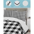 thumbnail image 4 of Black and White Plaid Queen Size Down Alternative Comforter, Lightweight Comforter Quilt Bedding Set with Pillow Shams Farmhouse Checkered Buffalo All Seasons Bed Comforter Duvet Insert 90"x96", 4 of 7